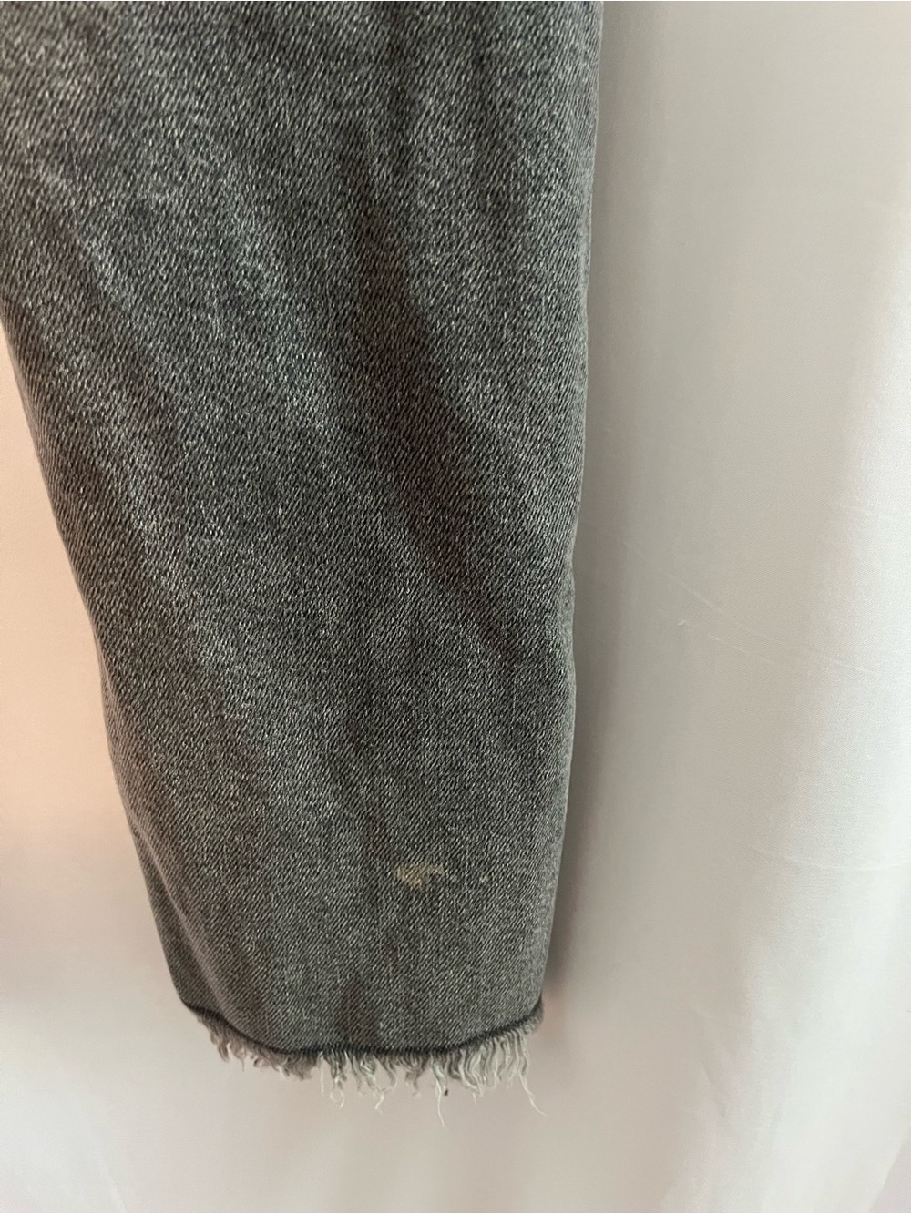 frame le crop original grey wash straight leg jeans distressed raw hem size 29 - Picture 7 of 9